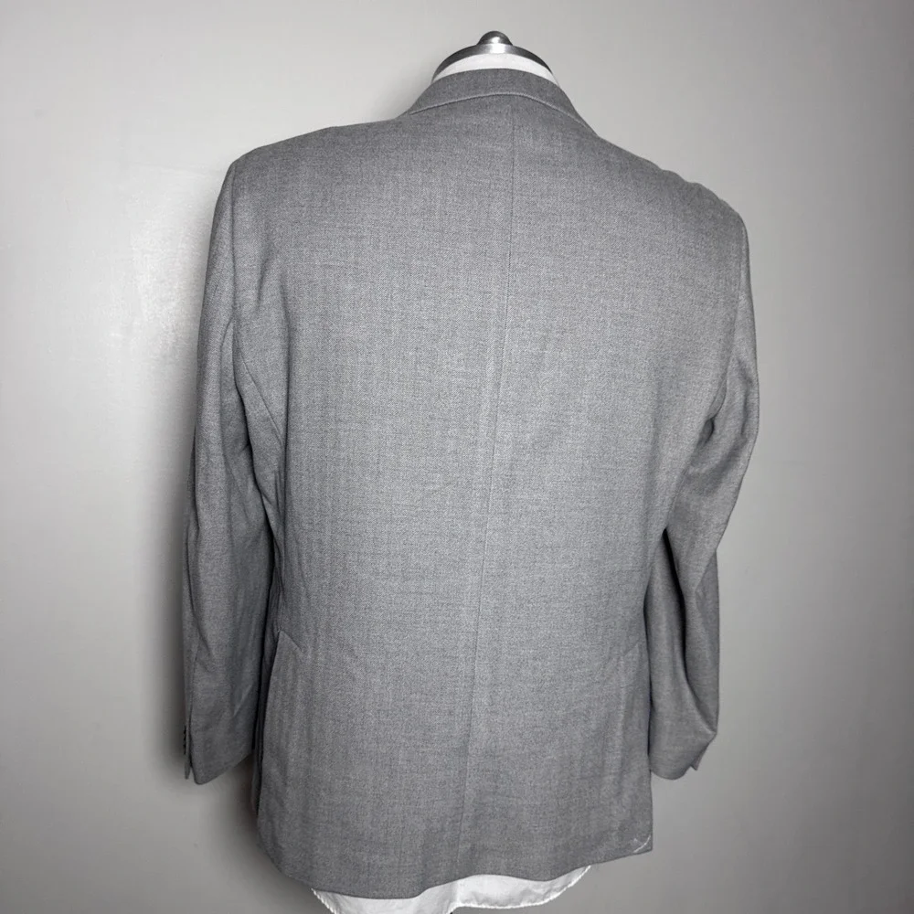 Michael Kors Blazer Mens 50R Grey Herringbone‎ Two Button Notch Lapel Sport Coat